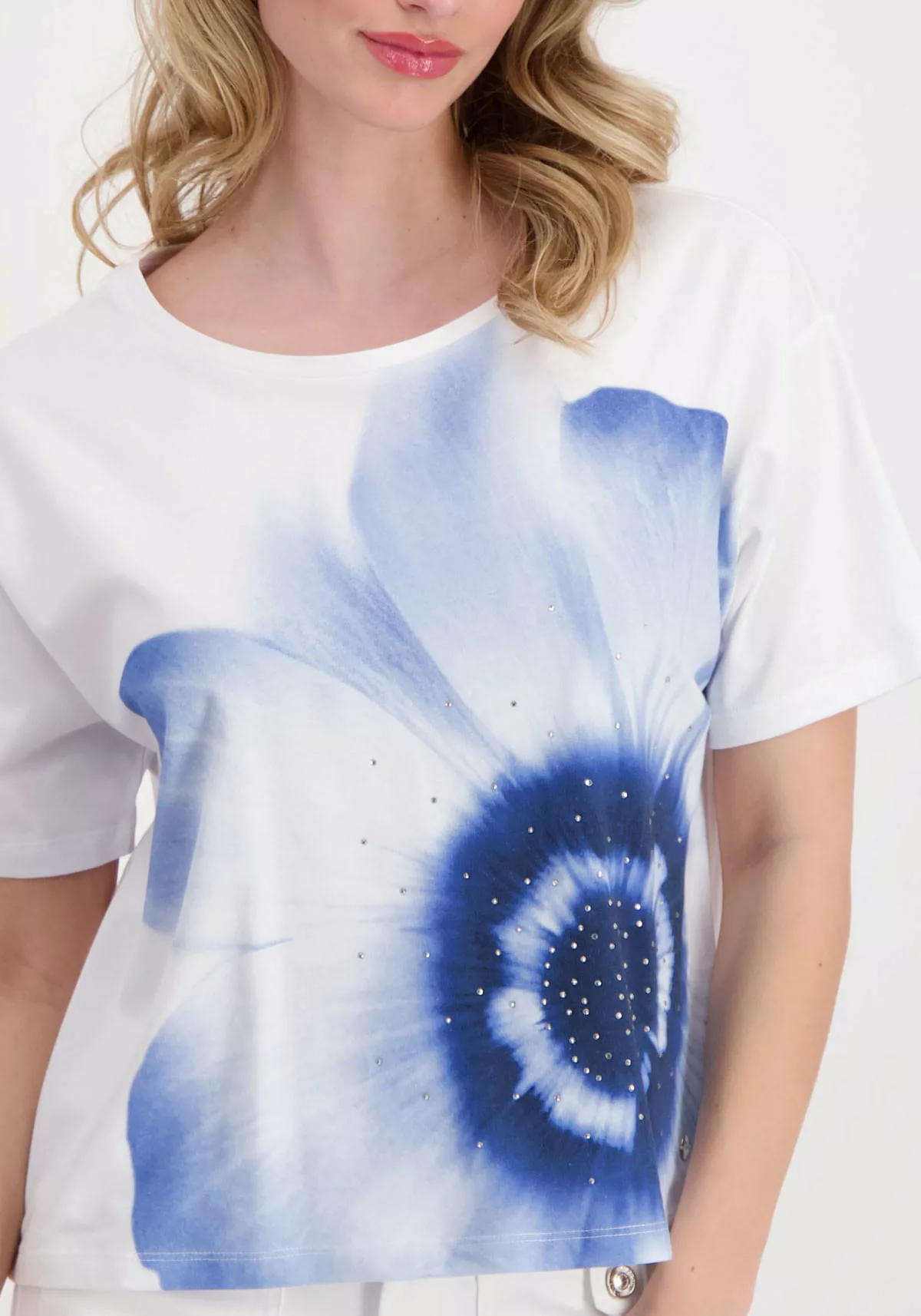 Monari Shirtbluse mit Schmetterlingsdruck und Glitzersteinchen günstig online kaufen