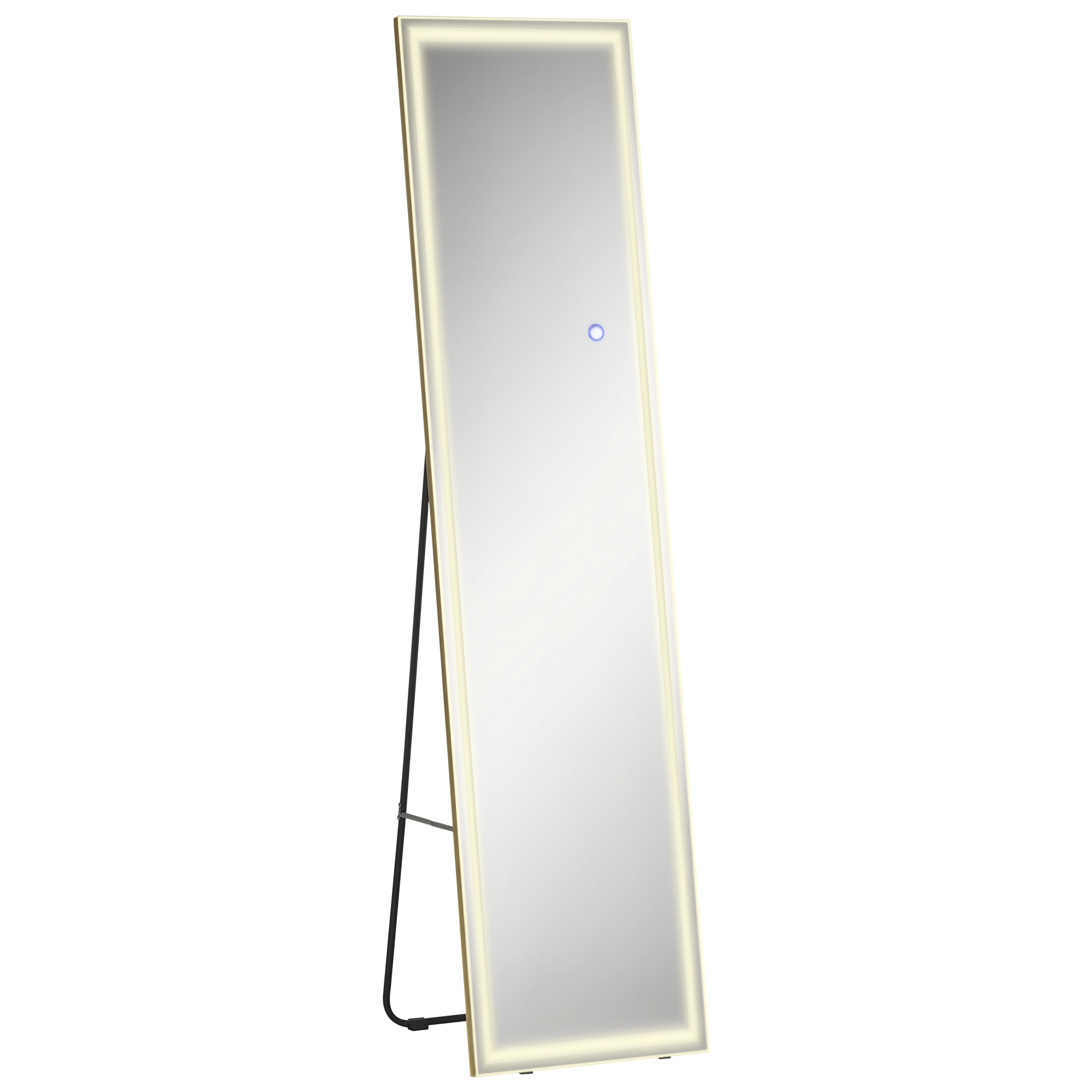HOMCOM Wandspiegel mit LED 2 in 1 Standspiegel Ganzkörperspiegel Aluminiumr günstig online kaufen