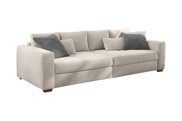 Jockenhöfer Gruppe Big-Sofa MAXI, Hellbeige, Waffelcord, mit Kissen, B 287 günstig online kaufen