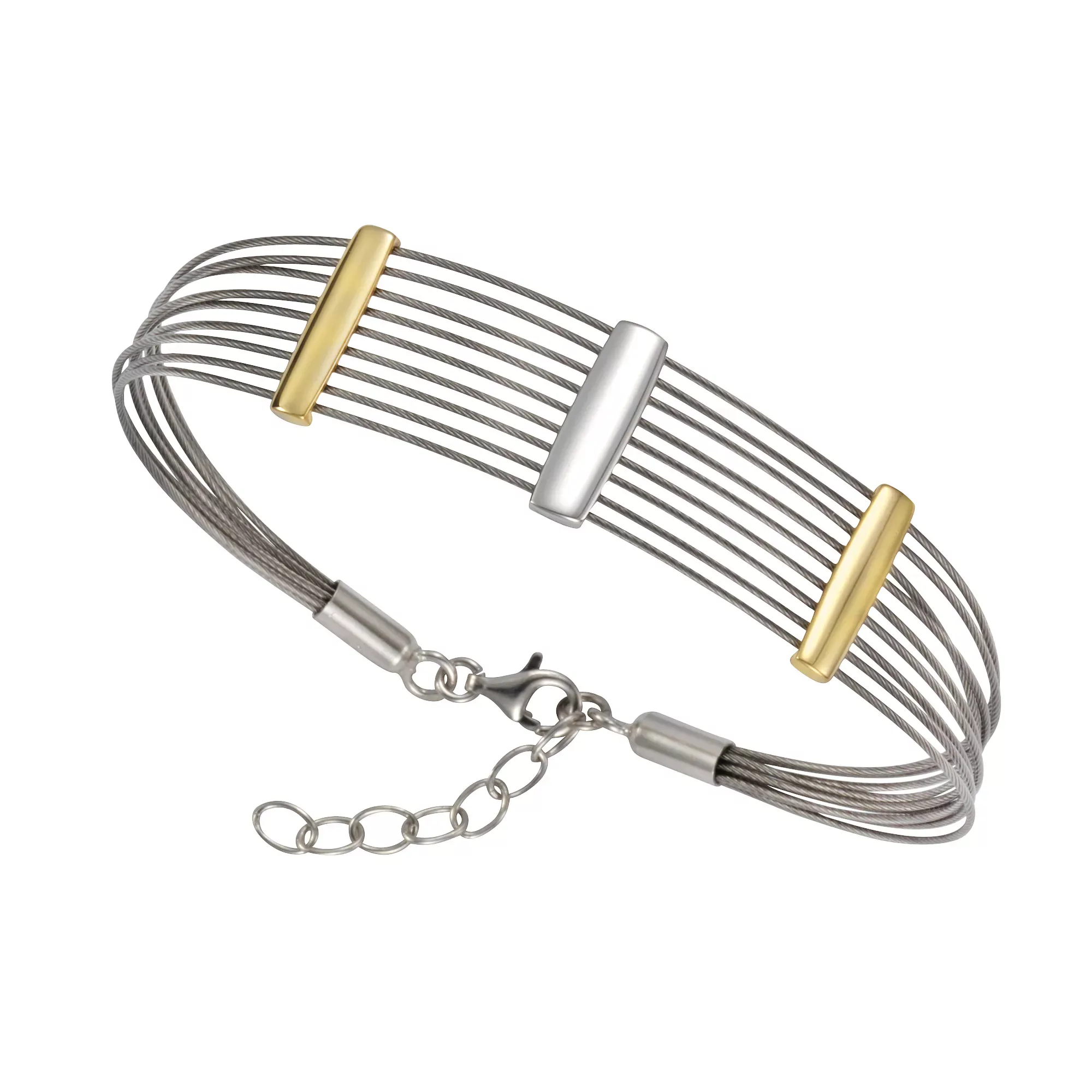 Vivance Armband "925/- Sterling Silber + Stahl bicolor" günstig online kaufen