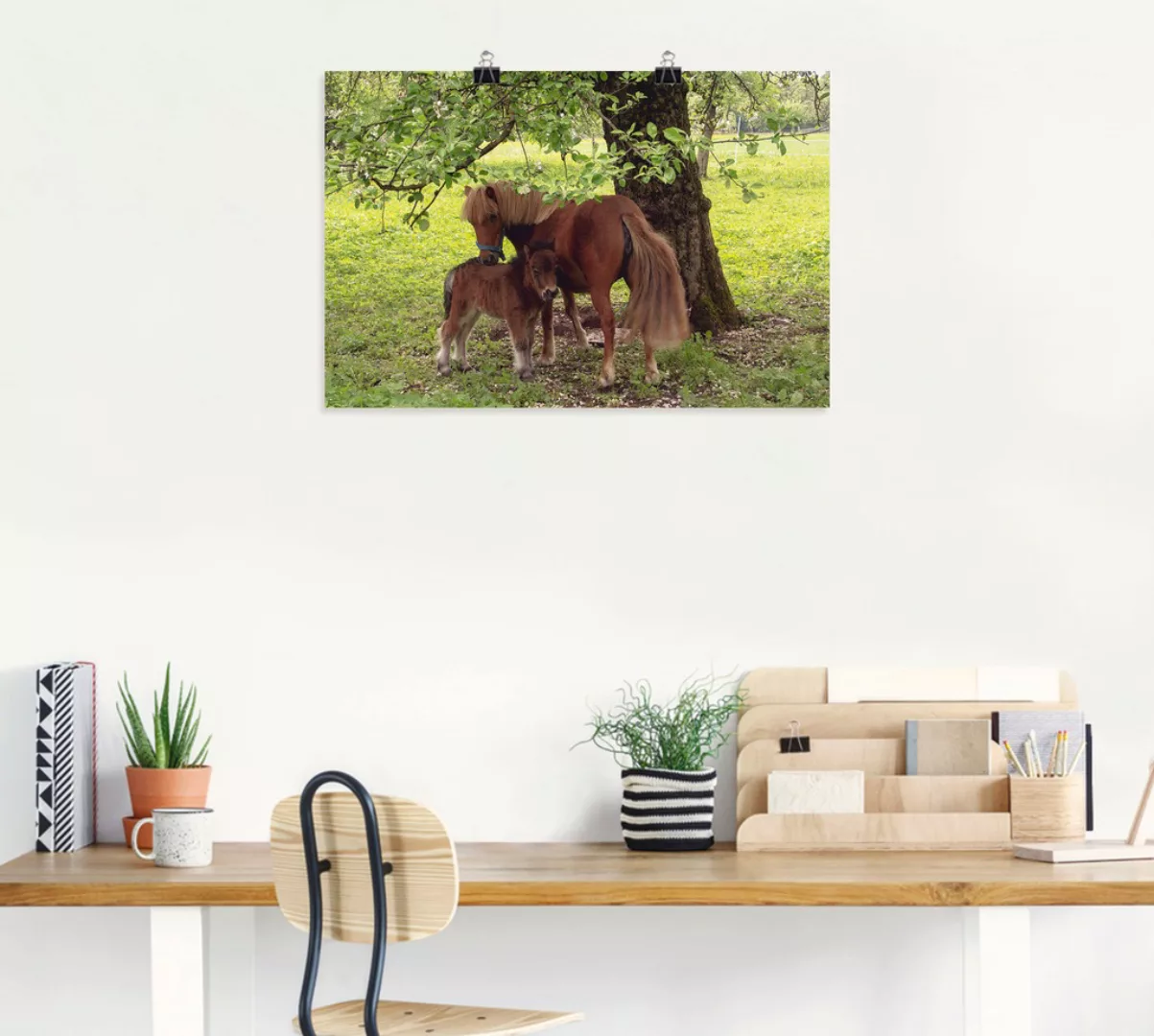 Artland Wandbild "Pony - Mutterglück", Haustiere, (1 St.), als Alubild, Out günstig online kaufen