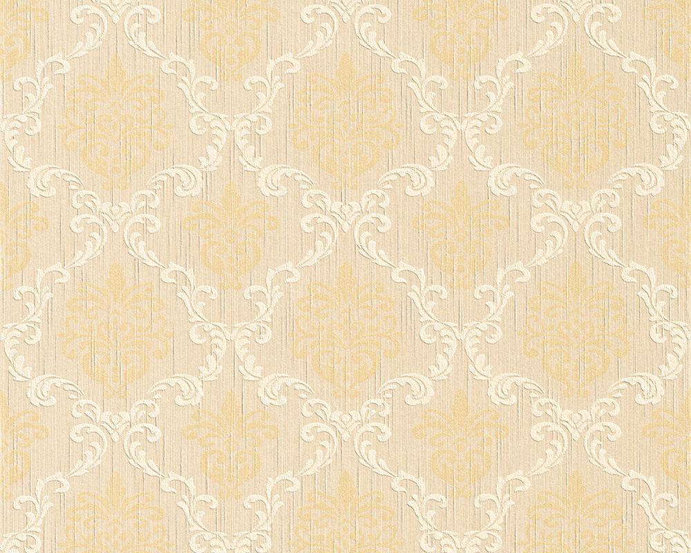 Bricoflor Elegante Tapete in Beige Weiß Gold Edle Vlies Textiltapete mit Ba günstig online kaufen