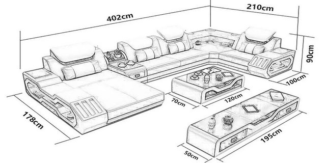 Xlmoebel Ecksofa Wohnlandschaft mit design Ecksofa, Eckgarnitur, Couch, Sof günstig online kaufen