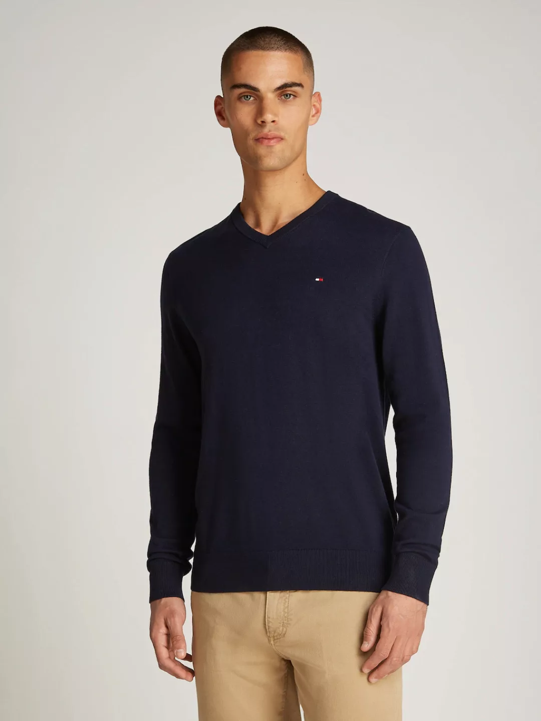 Tommy Hilfiger Strickpullover "ESSENTIAL COTTON V NECK" günstig online kaufen