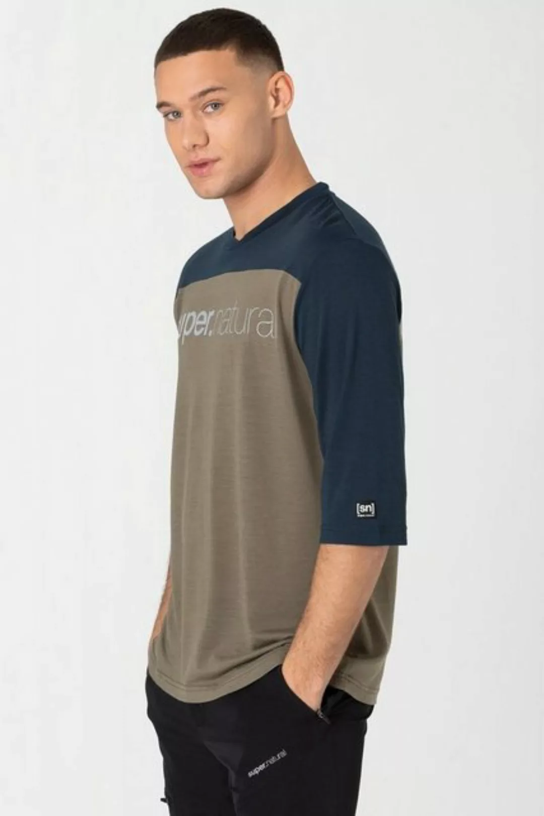 SUPER.NATURAL T-Shirt Merino T-Shirt CONTRAST 3/4 funktioneller Merino-Mate günstig online kaufen