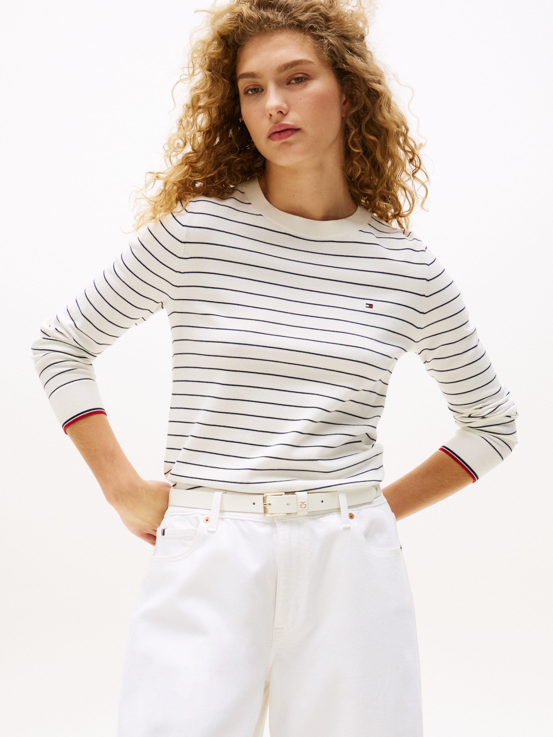 Tommy Hilfiger Rundhalspullover CO JERSEY STITCH günstig online kaufen