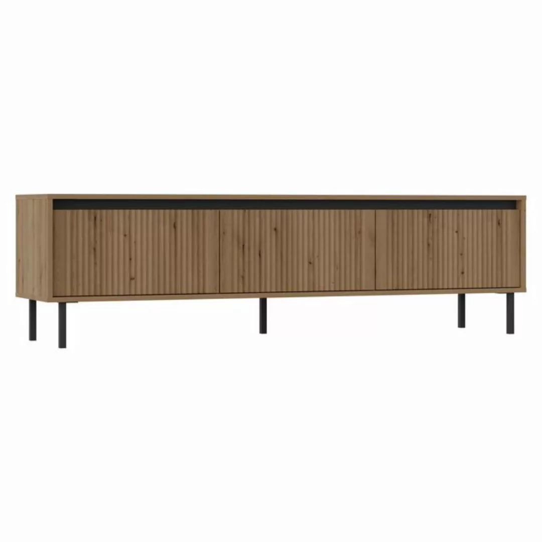 Furnix TV-Schrank Kersi Sideboard 178 cm Kabinett mit zwei Schubladen Metal günstig online kaufen