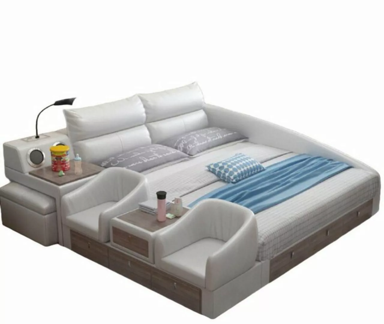 JVmoebel Bett Multifunktion Bett Weiß Doppel Betten Design 180x200 (1-tlg., günstig online kaufen