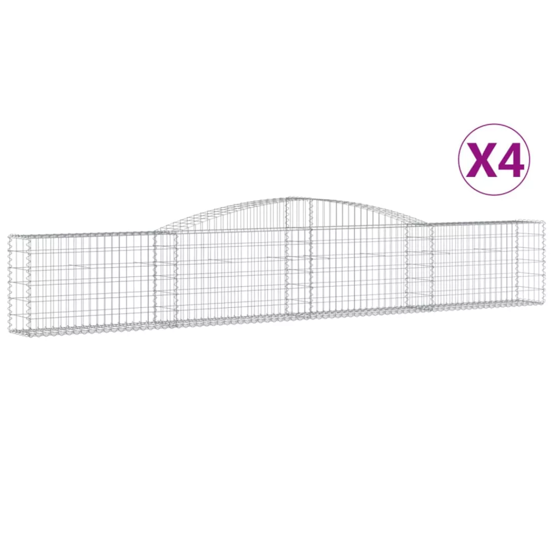 Vidaxl Gabionen Mit Hochbogen 4 Stk. 400x30x60/80 Cm Verzinktes Eisen günstig online kaufen