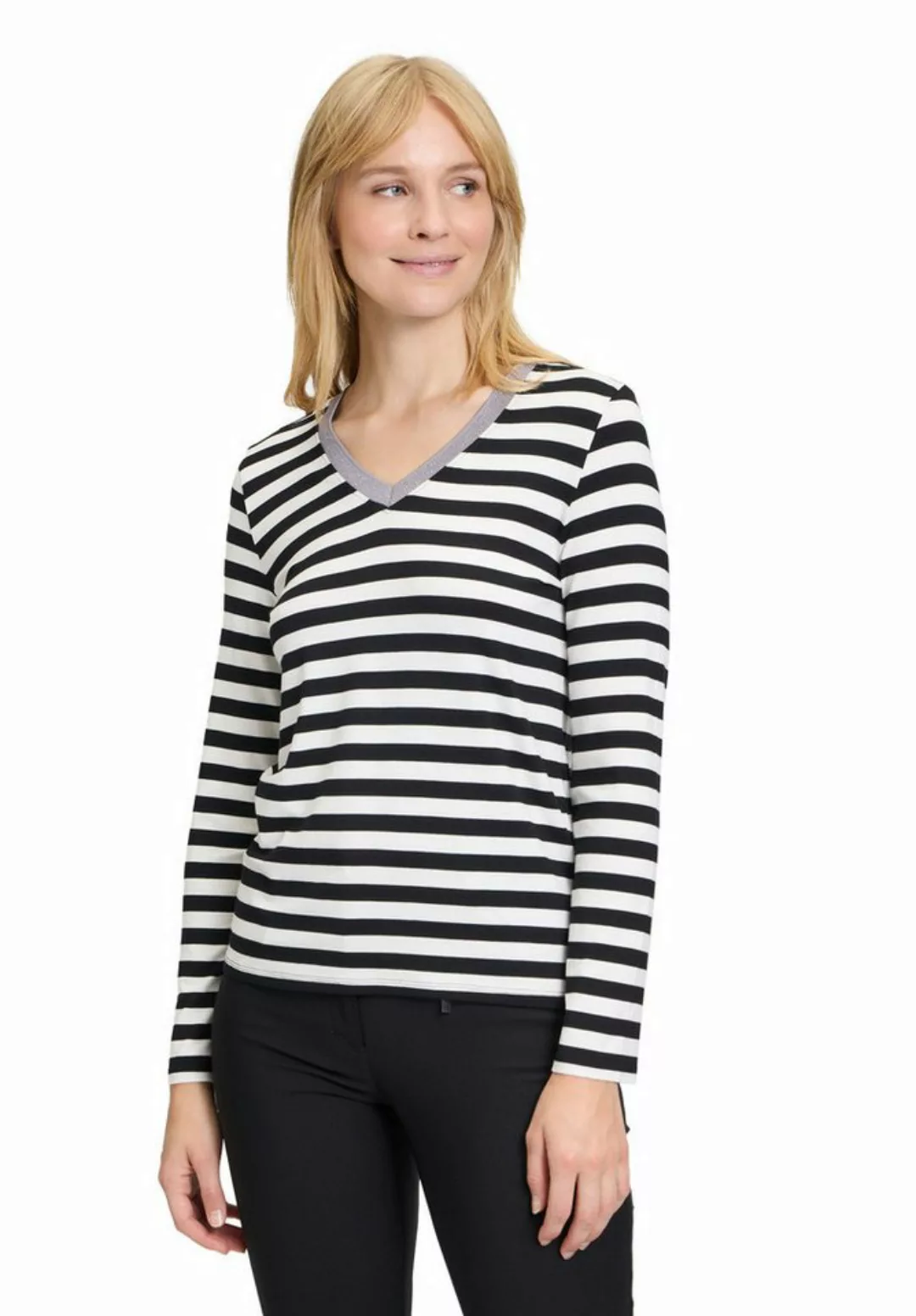 Betty Barclay Kurzarmshirt Betty Barclay Ringelshirt mit V-Ausschnitt (1-tl günstig online kaufen