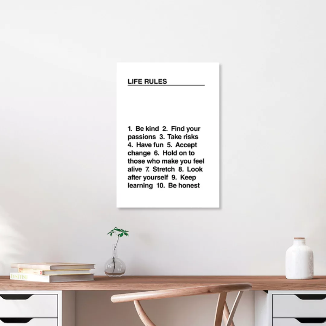 Poster / Leinwandbild - Life Rules günstig online kaufen