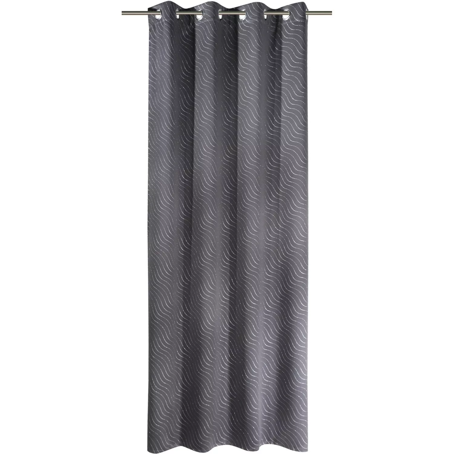 Ösenschal DimOut Wellen Anthrazit 245 cm x 135 cm günstig online kaufen