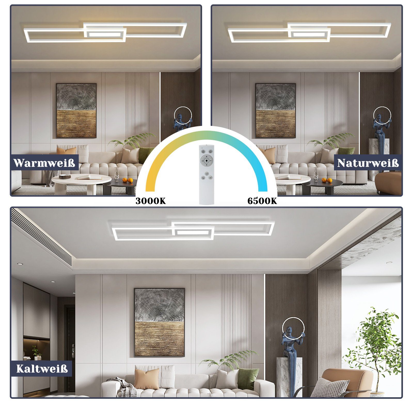 Nettlife LED Deckenleuchte Modern Dimmbar Schwarz günstig online kaufen