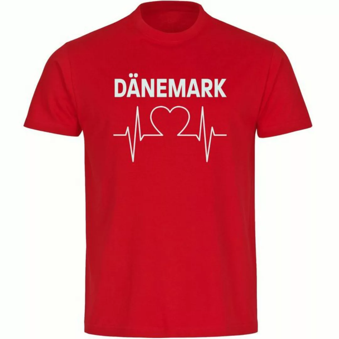 multifanshop T-Shirt Herren Dänemark - Herzschlag - Männer günstig online kaufen