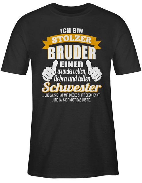 Shirtracer T-Shirt Ich bin ein Stolzer Bruder - orange Bruder günstig online kaufen