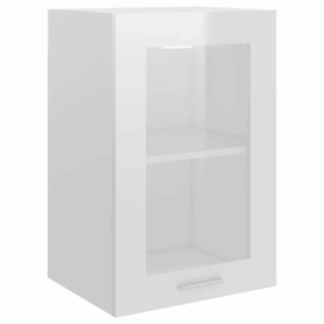 Hängeglasschrank Hochglanz-weiß 40x31x60 Cm Spanplatte günstig online kaufen