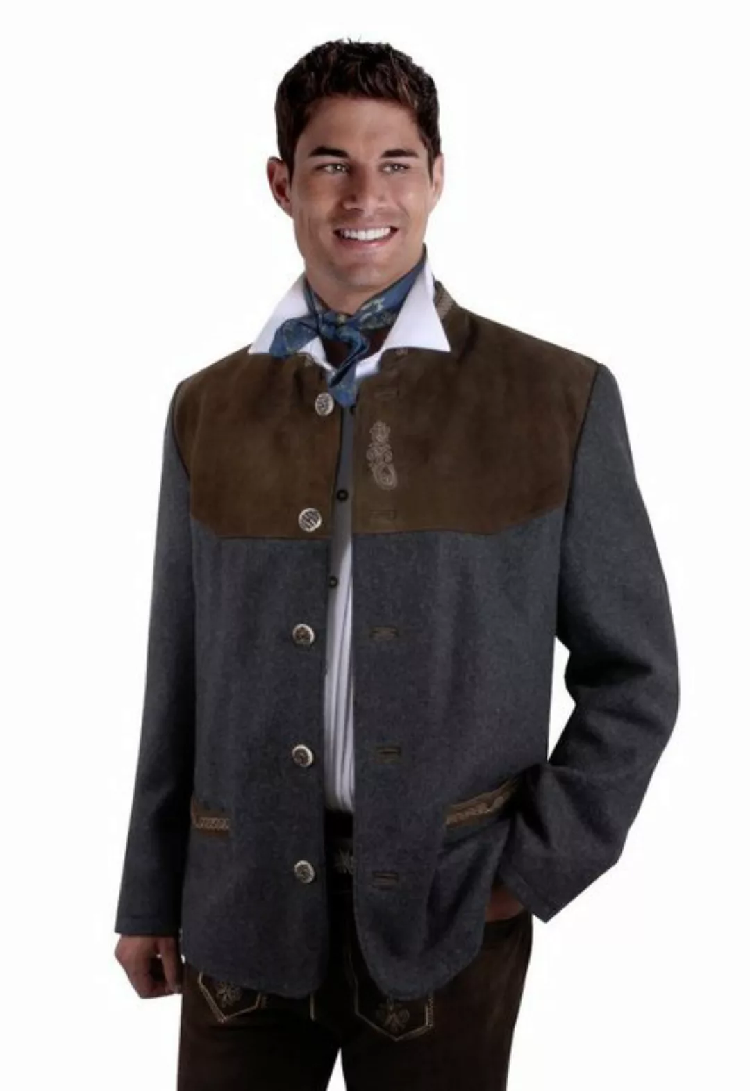 Trachtenjacke Trachtenjacke Herren Trachtenblazer mit Leder Trachtenjanker günstig online kaufen