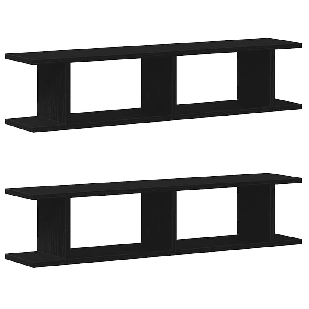 vidaXL Regal Wandregale 2 Stk. Schwarz günstig online kaufen