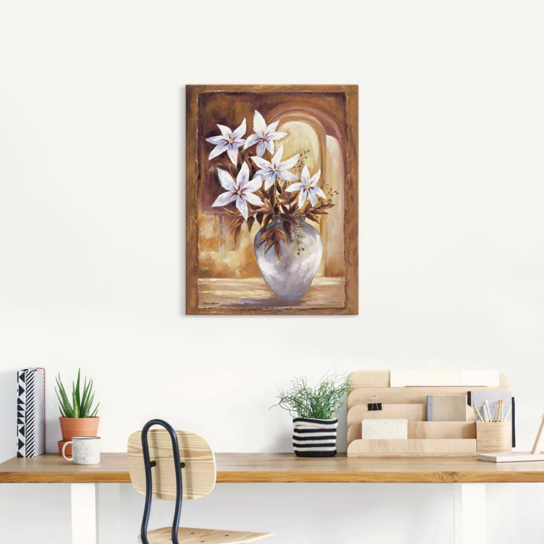 Artland Wandbild »Weiße Blumen in Vase II«, Blumen, (1 St.), als Leinwandbi günstig online kaufen