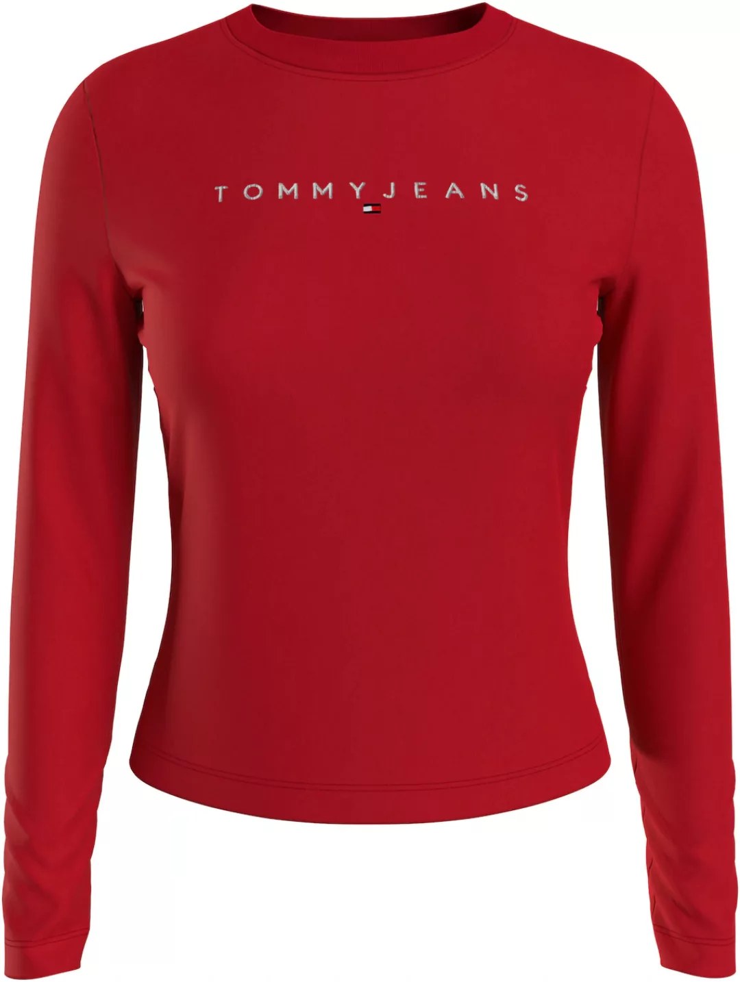 Tommy Jeans Langarmshirt Slim Linear Shirt Longsleeve mit Logostickerei günstig online kaufen