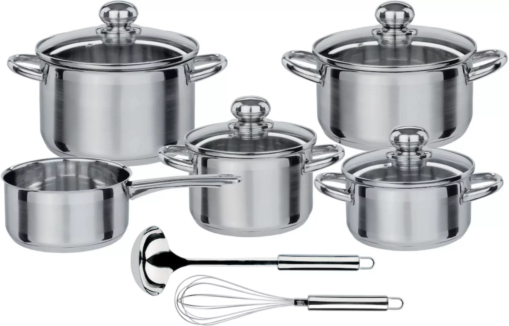 GSW Topf-Set »Silver Star«, Edelstahl, (Set, 12 tlg., 1 je Braten- u. Fleis günstig online kaufen