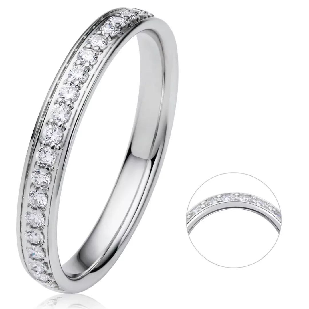 ONE ELEMENT Diamantring "0.25 ct Diamant Brillant Memoire Ring aus 585 Weiß günstig online kaufen