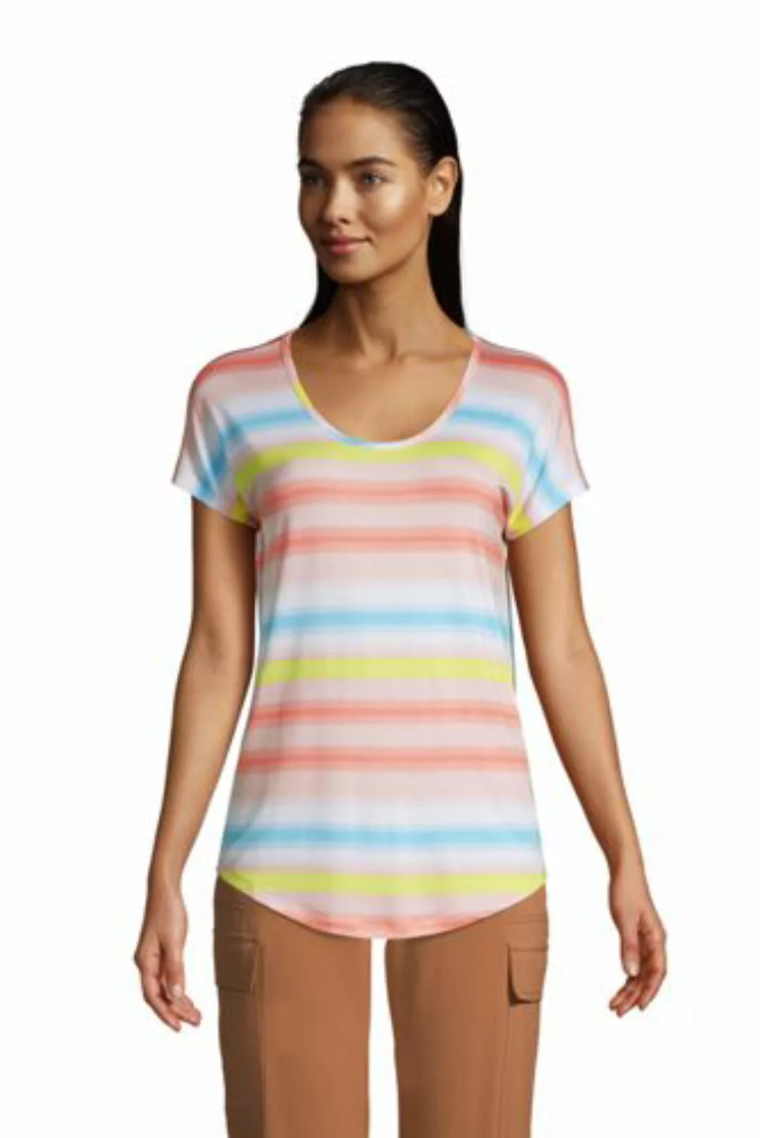 Gemustertes Shirt aus Bambusviskose, Damen, Größe: 48-50 Normal, Orange, by günstig online kaufen