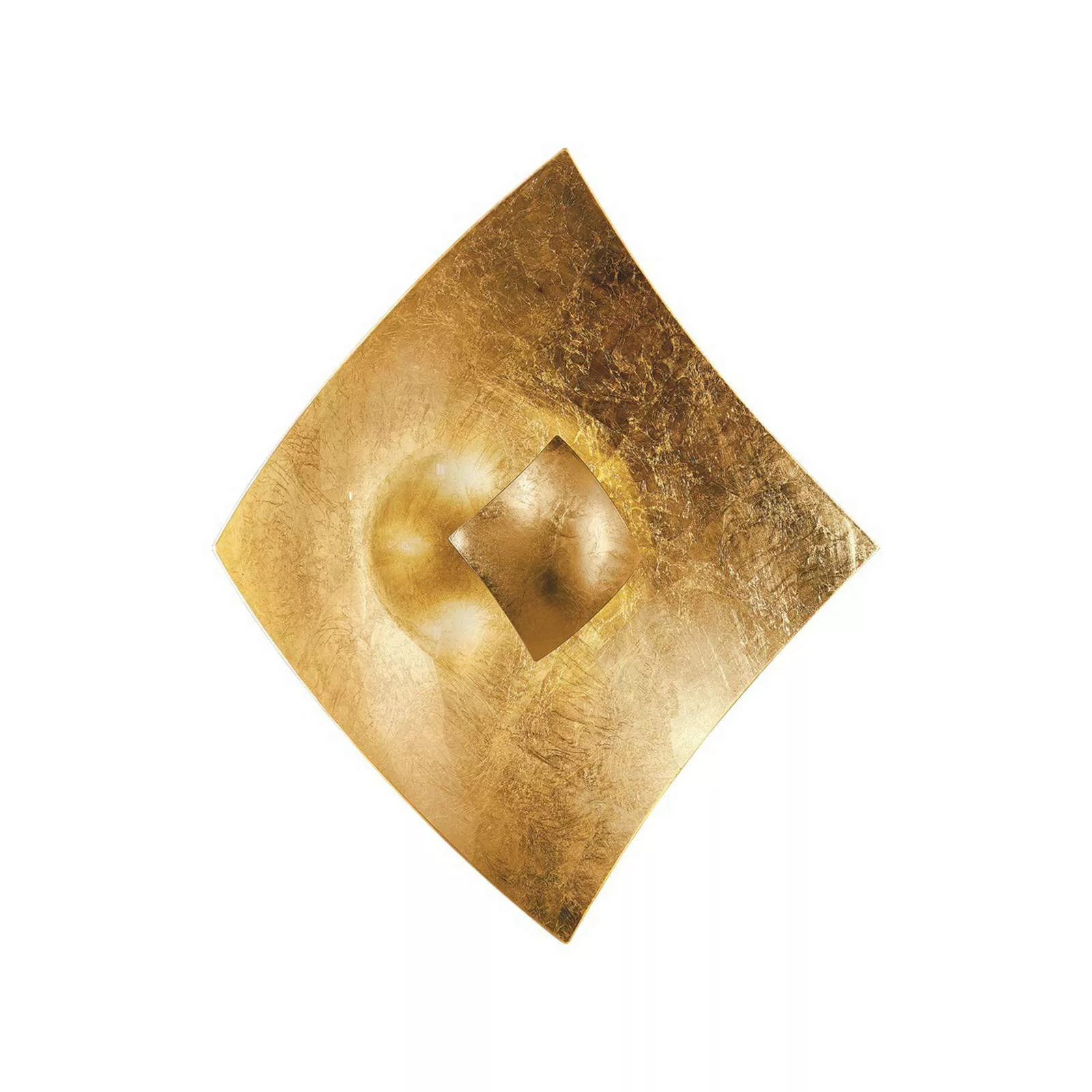 Wandleuchte Quadrangolo mit Blattgold, 18 x 18 cm günstig online kaufen