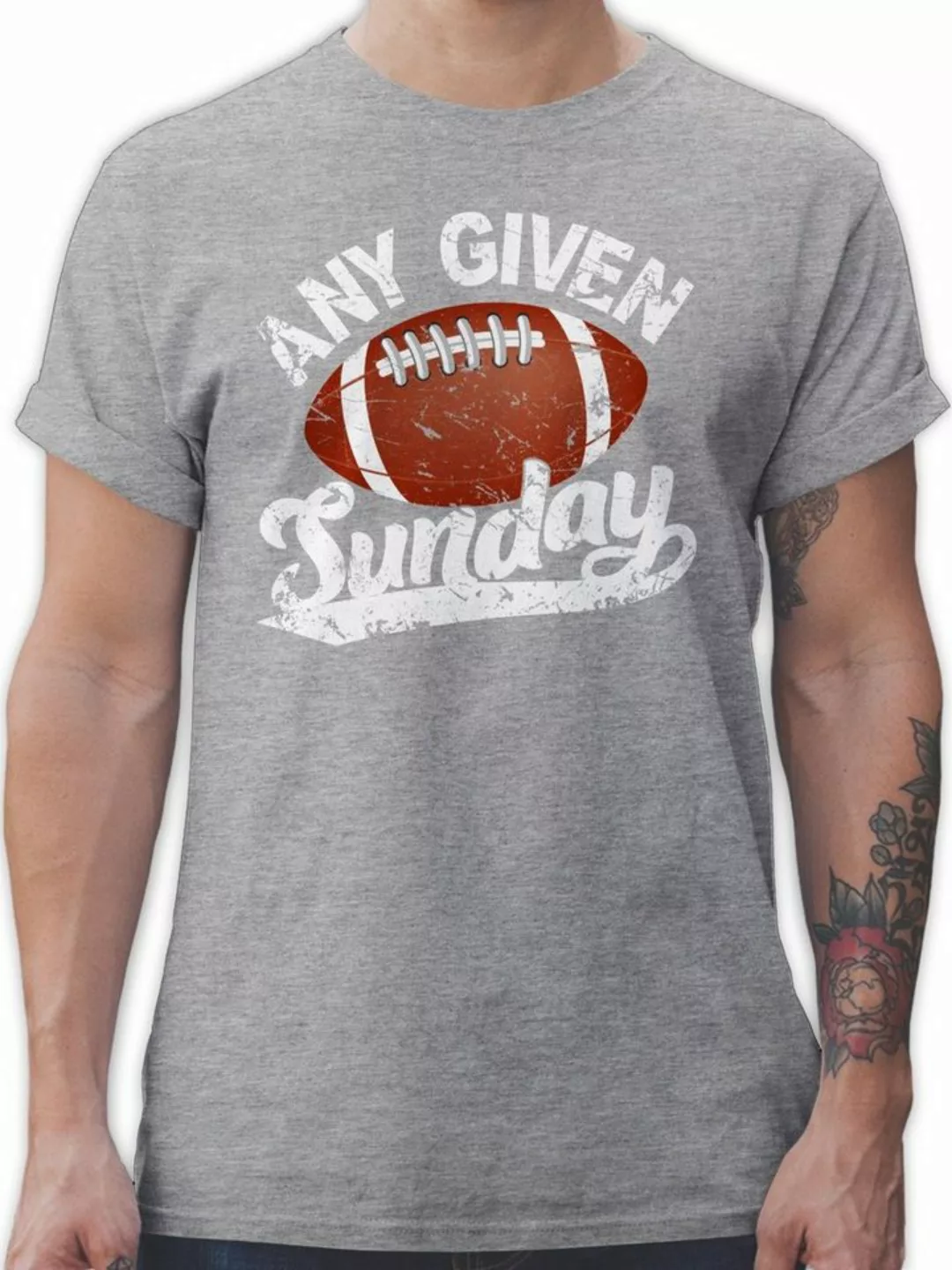 Shirtracer T-Shirt Any given Sunday mit Football weiß American Football NFL günstig online kaufen