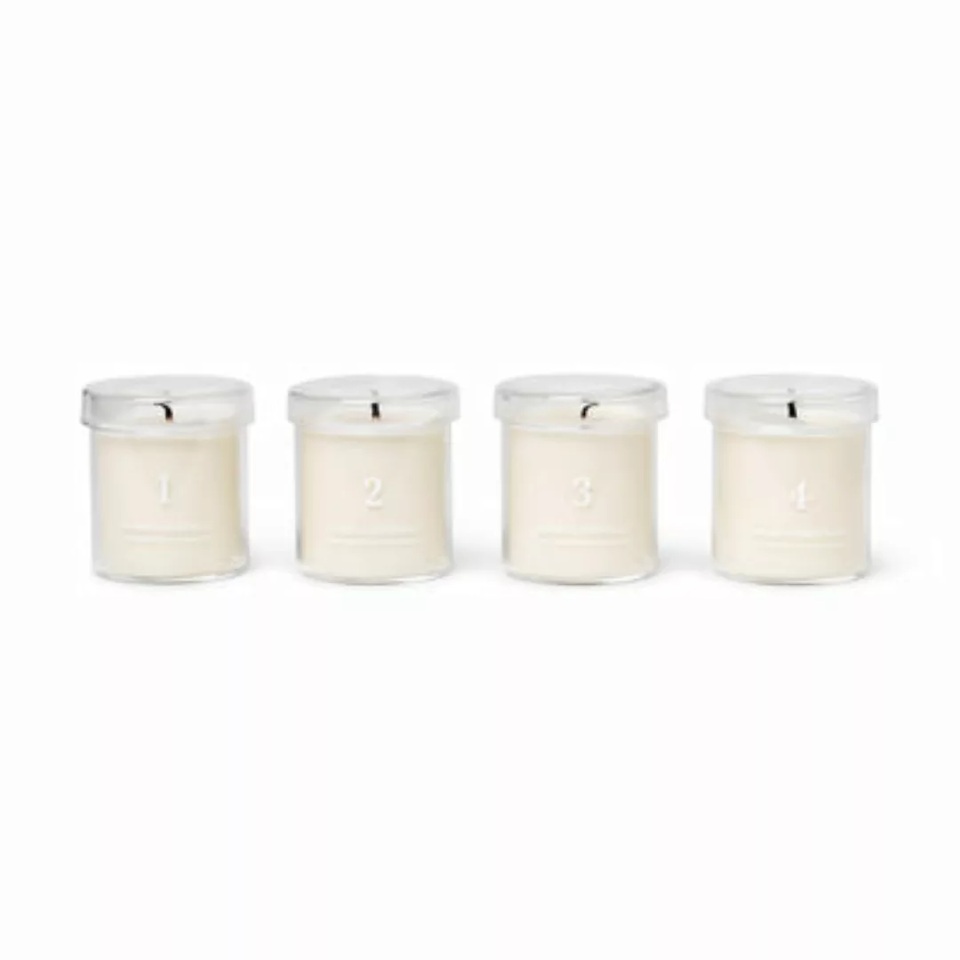 Parfumierte Kerze Cannelle glas weiß / Adventskalender - 4er Set - Ferm Liv günstig online kaufen