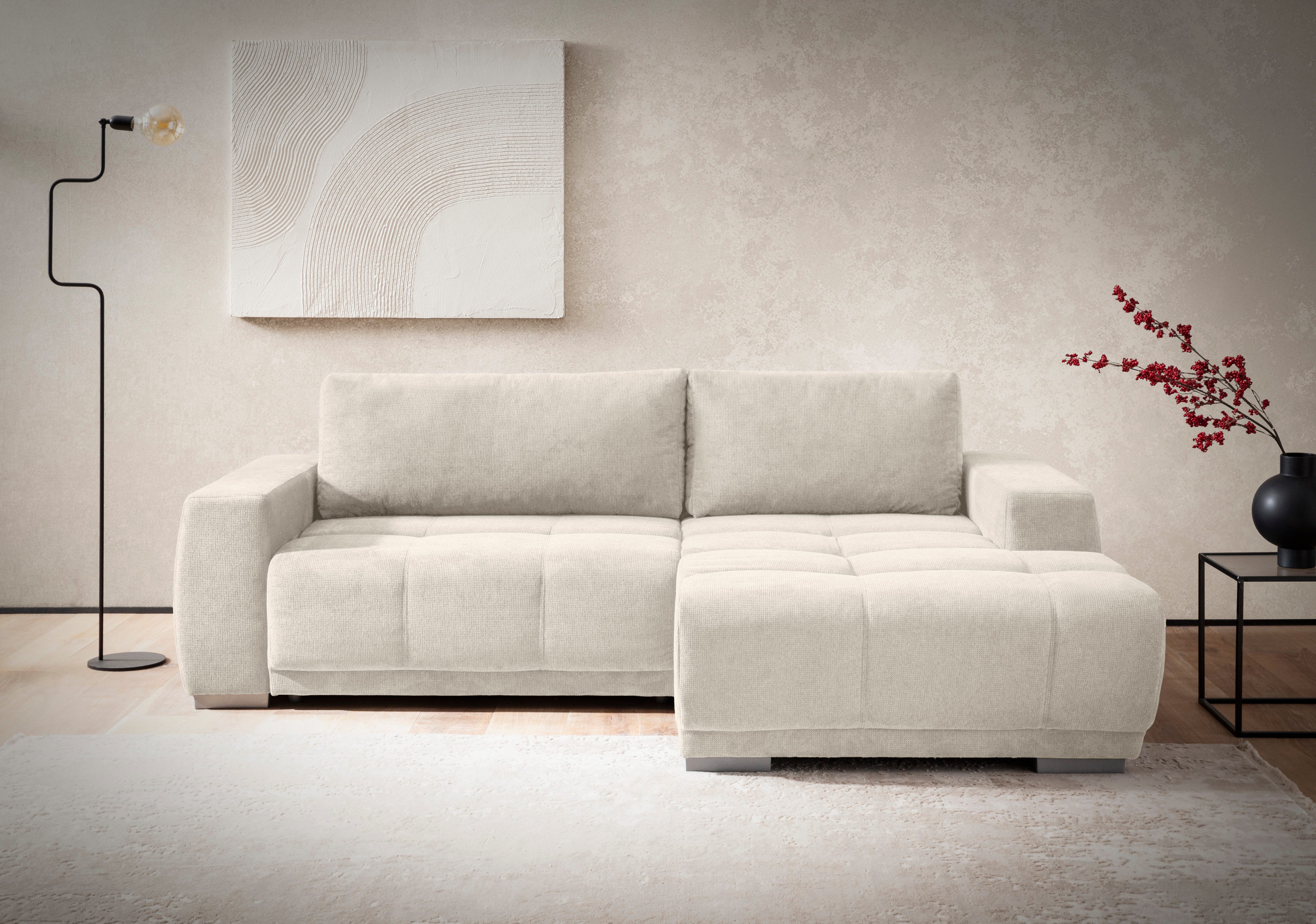 INOSIGN Ecksofa "Bolero L-Form", wahlweise mit Bettfunktion & Bettkasten günstig online kaufen