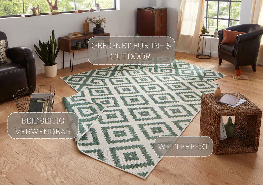 NORTHRUGS Teppich »Malta Wendeteppich«, rechteckig, 5 mm Höhe, In-& Outdoor günstig online kaufen