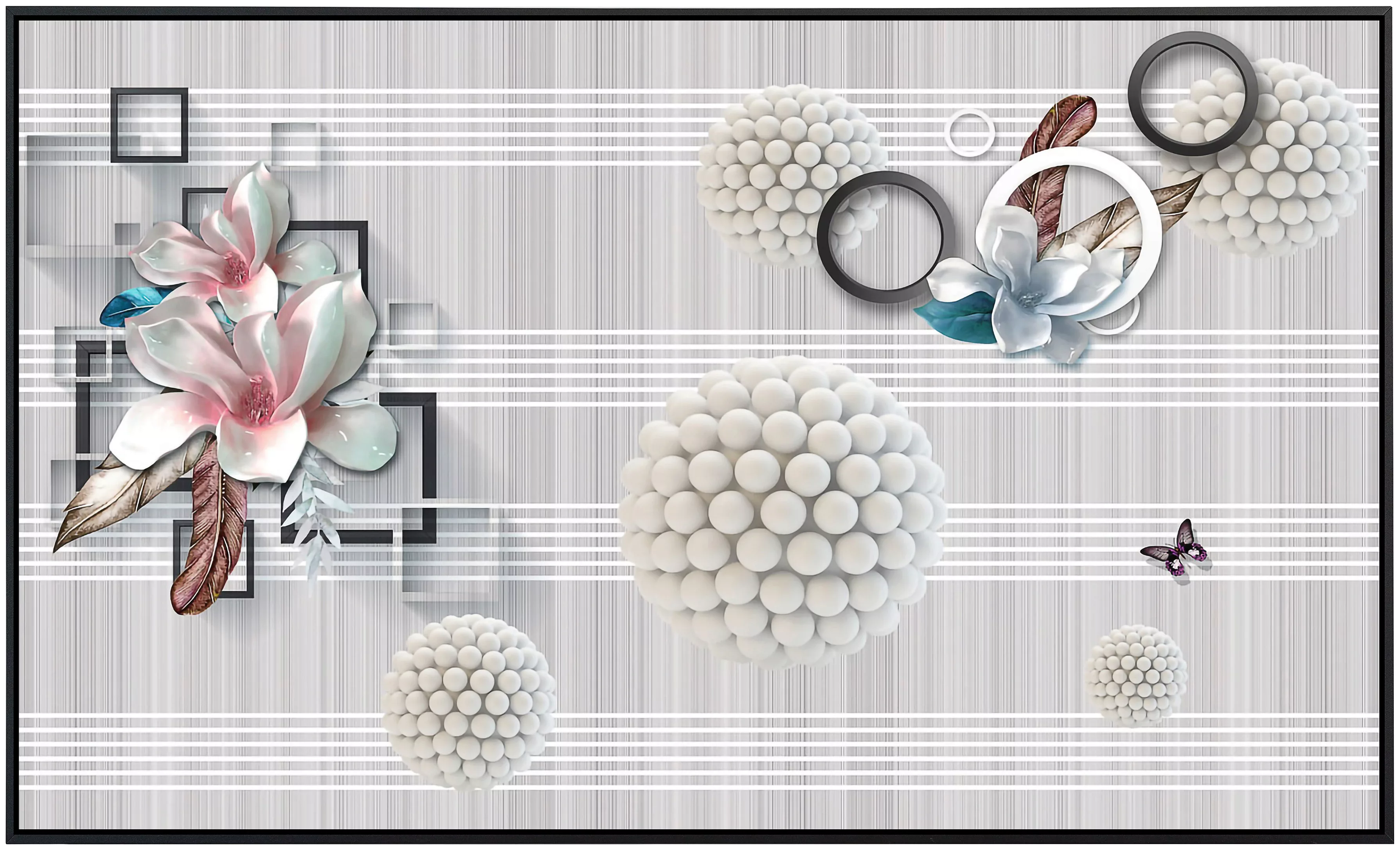 Papermoon Infrarotheizung »Abstrakt 3D Effekt mit Blumen« günstig online kaufen