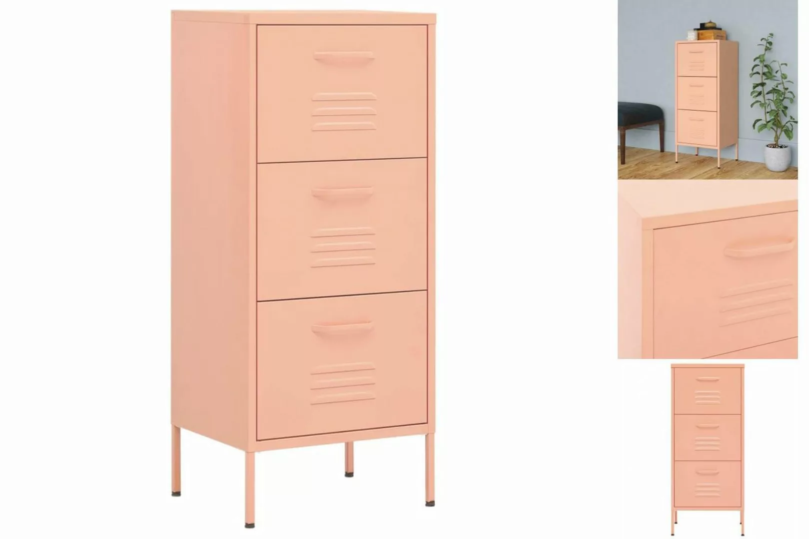 vidaXL Aktenschrank Lagerschrank Rosa 42,5x35x101,5 cm Stahl günstig online kaufen