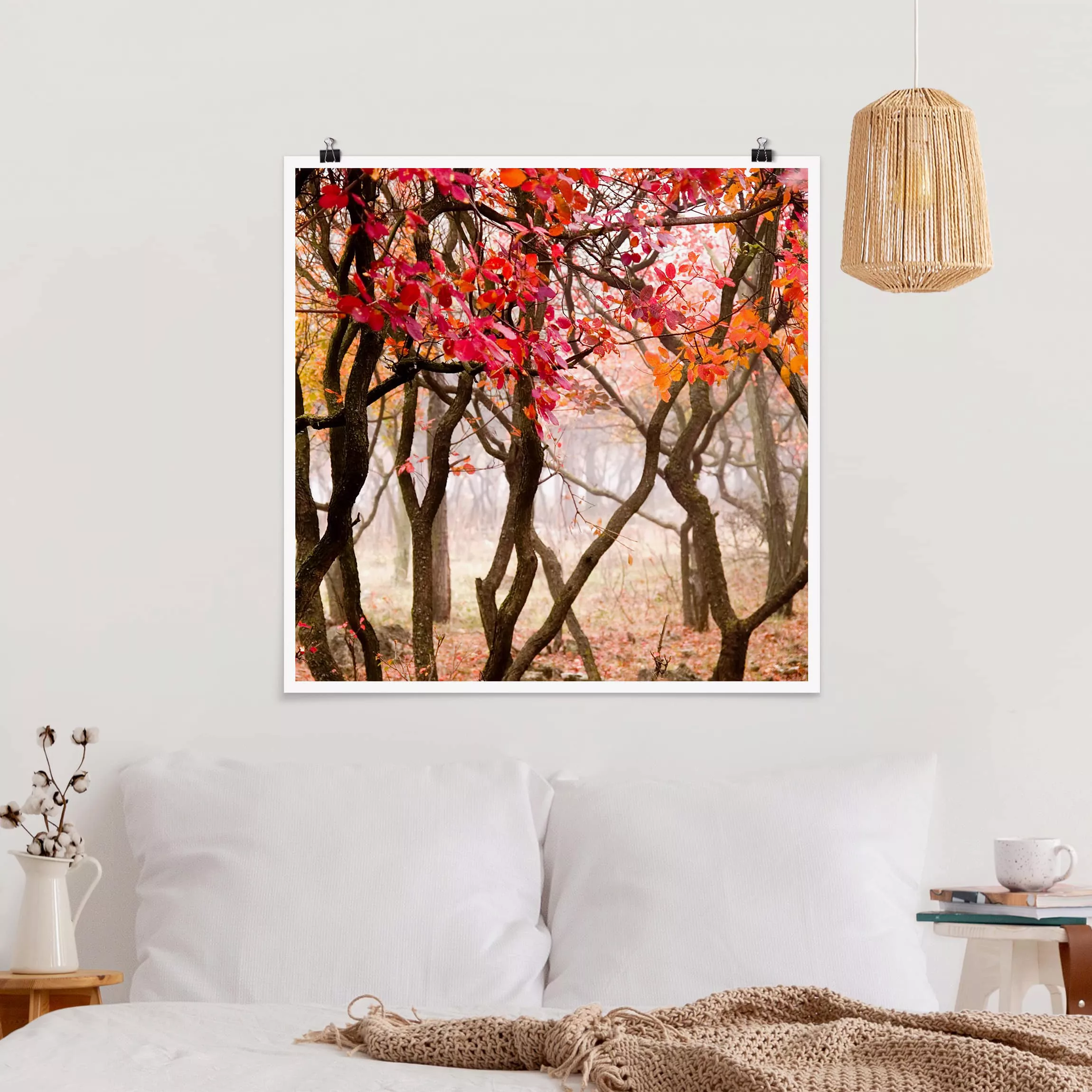 Poster Natur & Landschaft - Quadrat Japan im Herbst günstig online kaufen