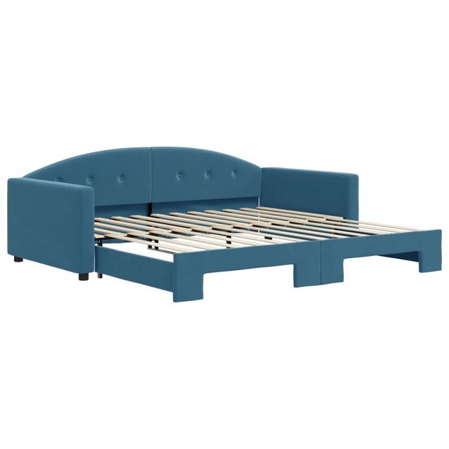 vidaXL Gästebett Gästebett Tagesbett Ausziehbar Blau 100x200 cm Samt Bett B günstig online kaufen