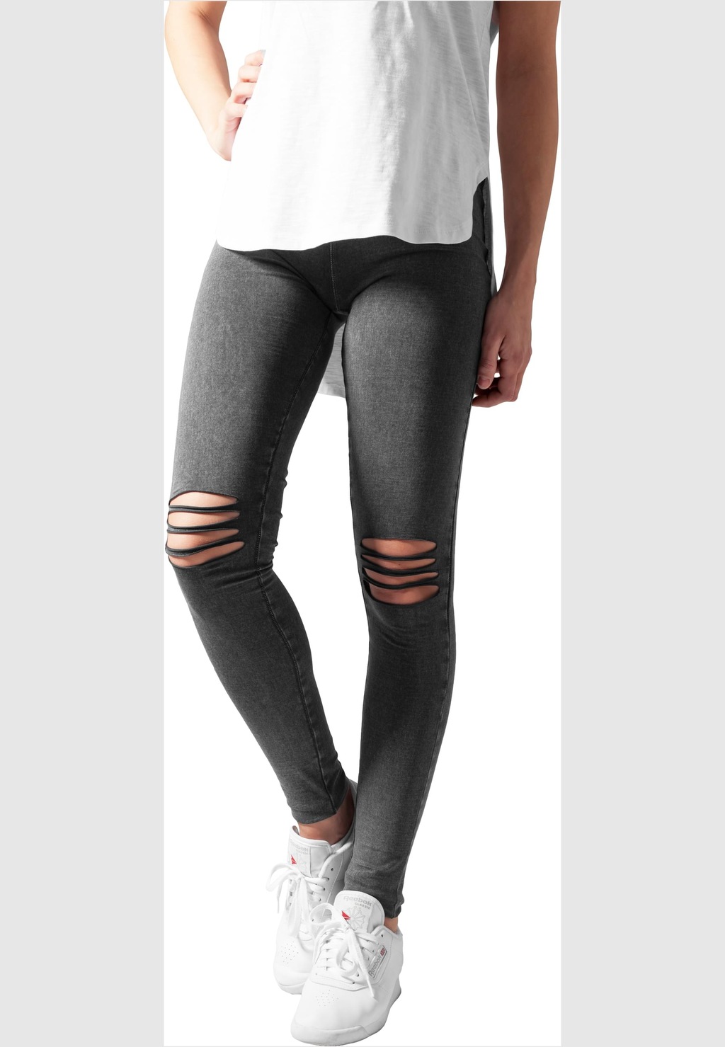 URBAN CLASSICS Leggings "Urban Classics Damen Ladies Cutted Knee Leggings", günstig online kaufen