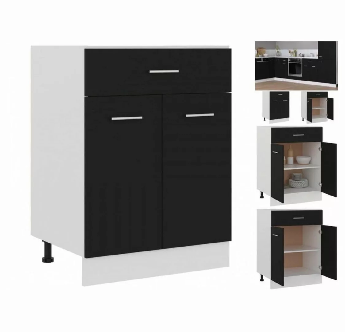 vidaXL Unterschrank Schubunterschrank Schwarz 60x46x81,5 cm Spanplatte günstig online kaufen