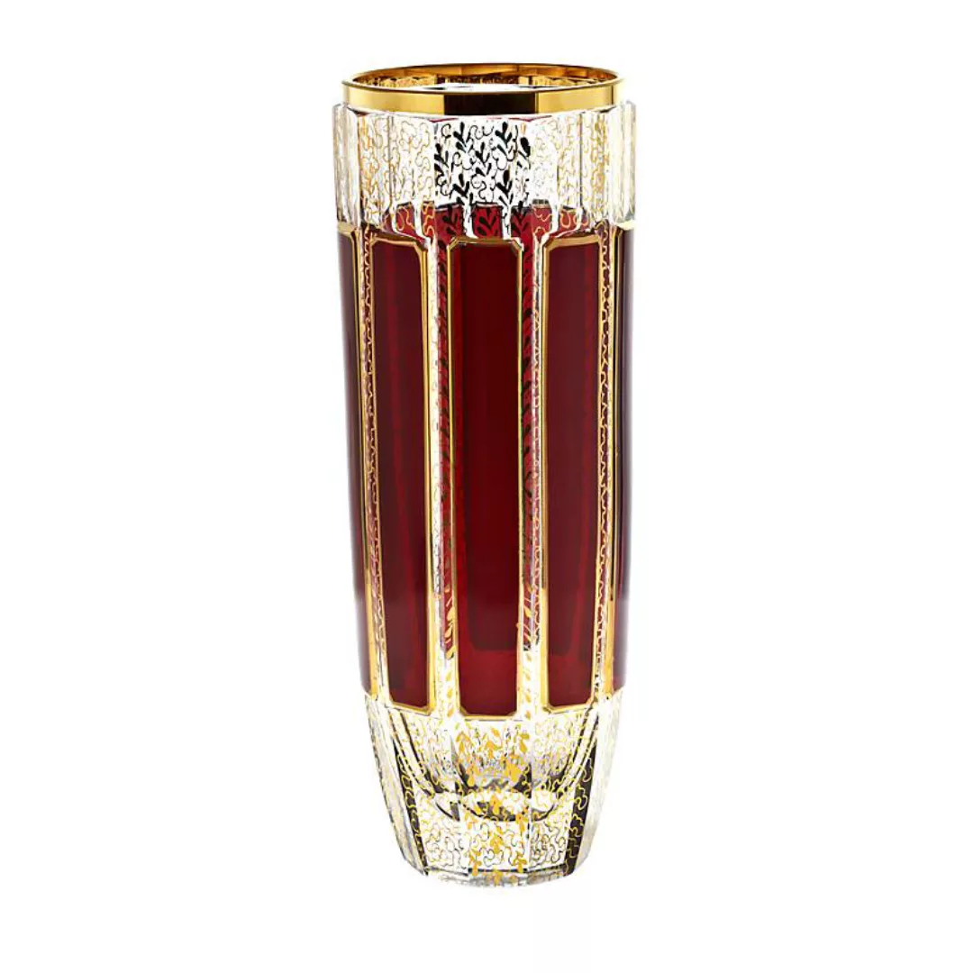 Vase Red Queen 25,5 cm, Rot/Gold, aus Glas günstig online kaufen