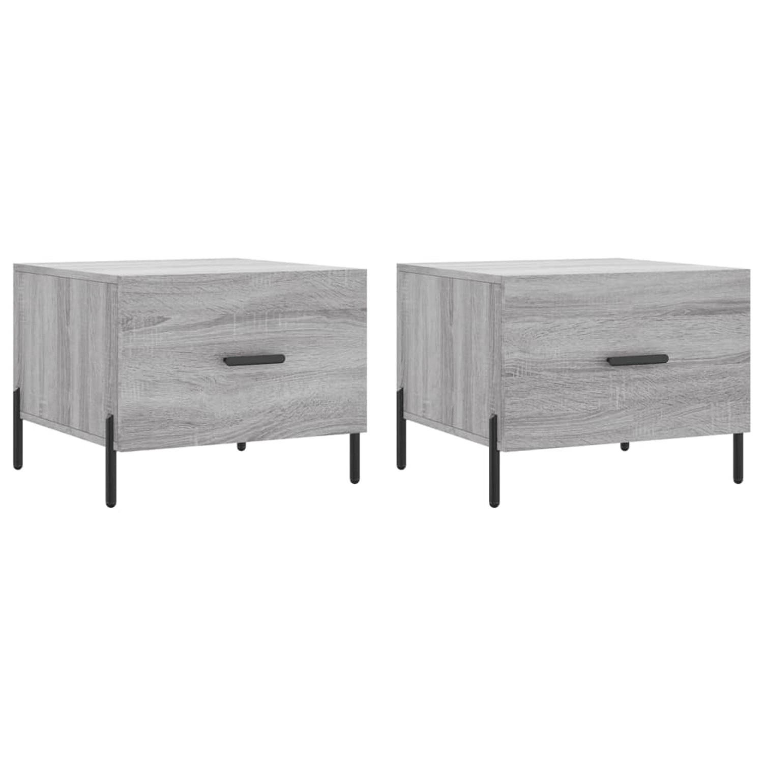 vidaXL Couchtische 2 Stk. Grau Sonoma 50x50x40 cm Holzwerkstoff Modell 2 günstig online kaufen