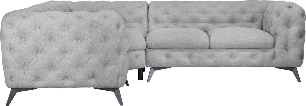 Leonique Chesterfield-Sofa "Ecksofa GLYNIS L-Form mit Wellenunterfederung, günstig online kaufen