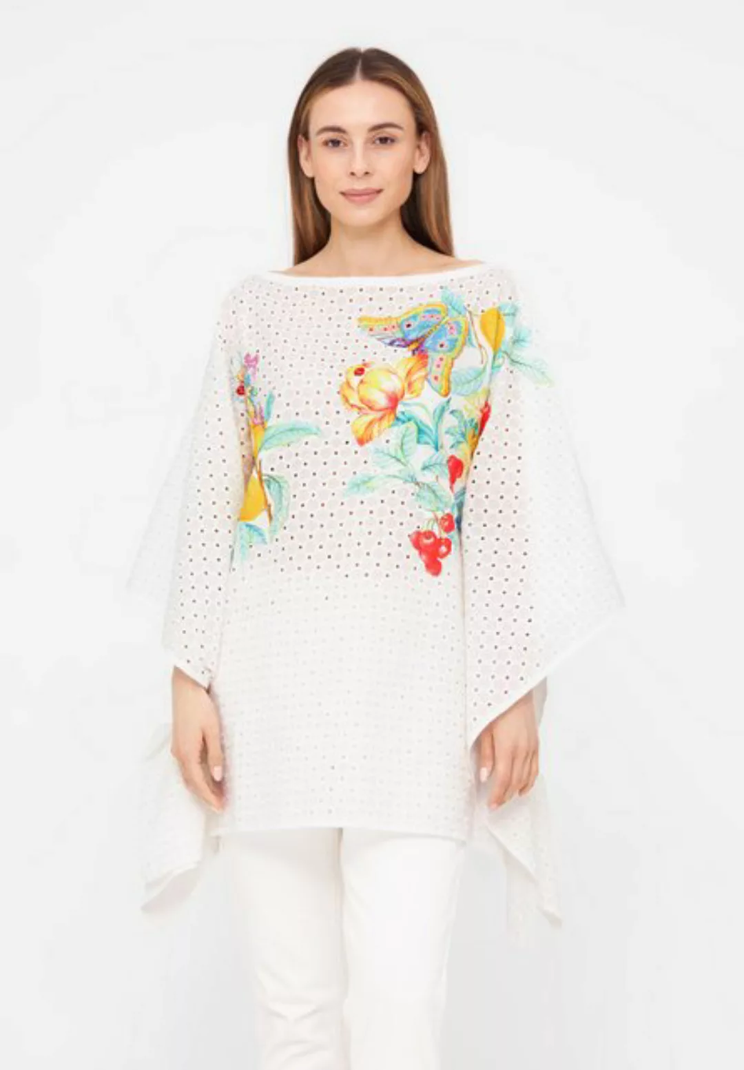 Tooche Poncho Dream Sommerlicher Poncho mit grafischen Elementen günstig online kaufen