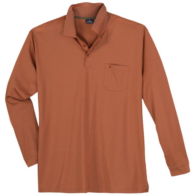 RAGMAN Poloshirt Ragman Softknit Langarm-Polo XXL terra-khaki melange günstig online kaufen