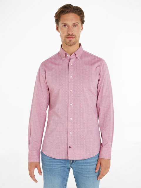 Tommy Hilfiger Langarmhemd CL W-OXFORD DOBBY RF SHIRT mit dezenter Labelfla günstig online kaufen