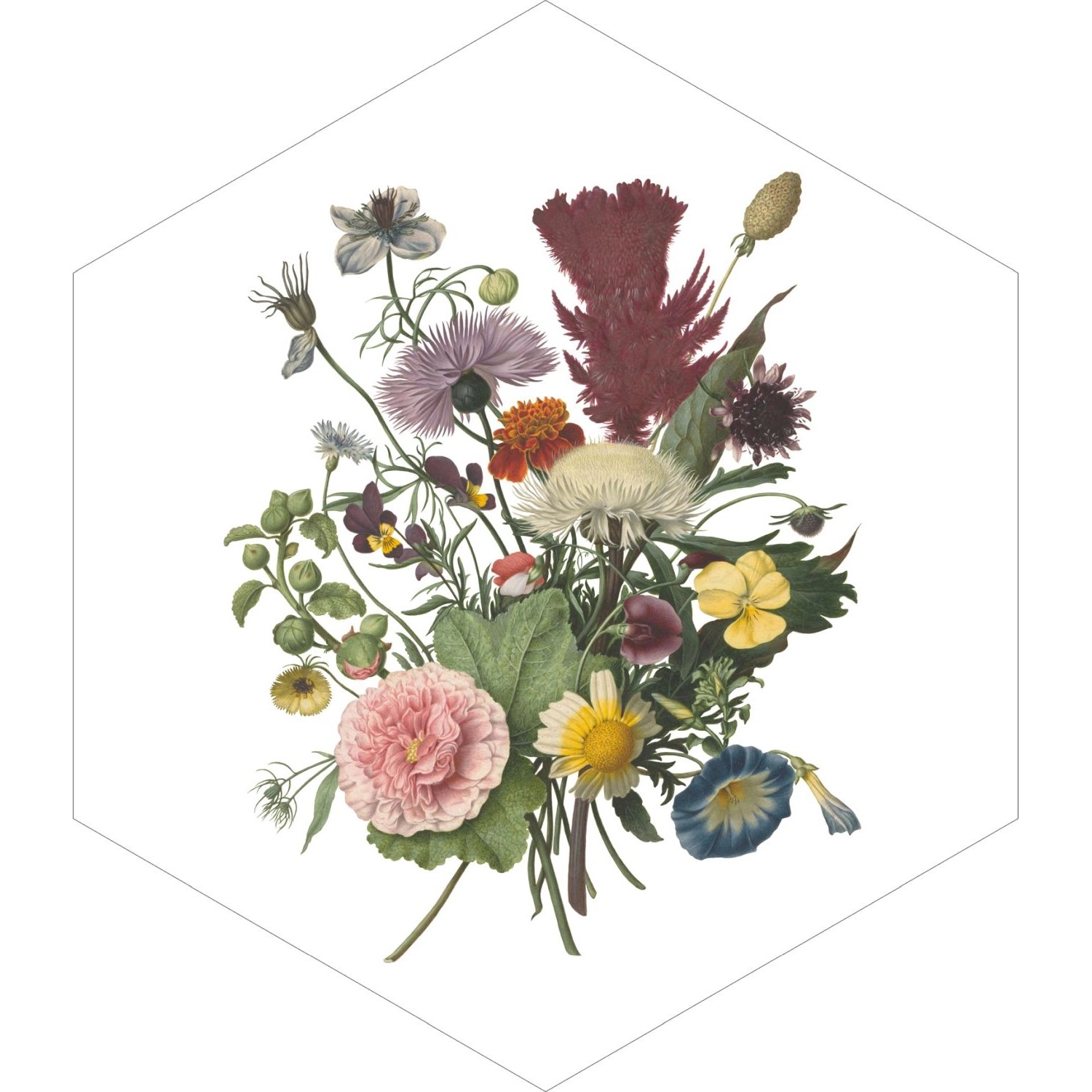 ESTAhome Wandtattoo Blumenstrauß Grün Rosa und Gelb 140 x 161 cm 159022 günstig online kaufen