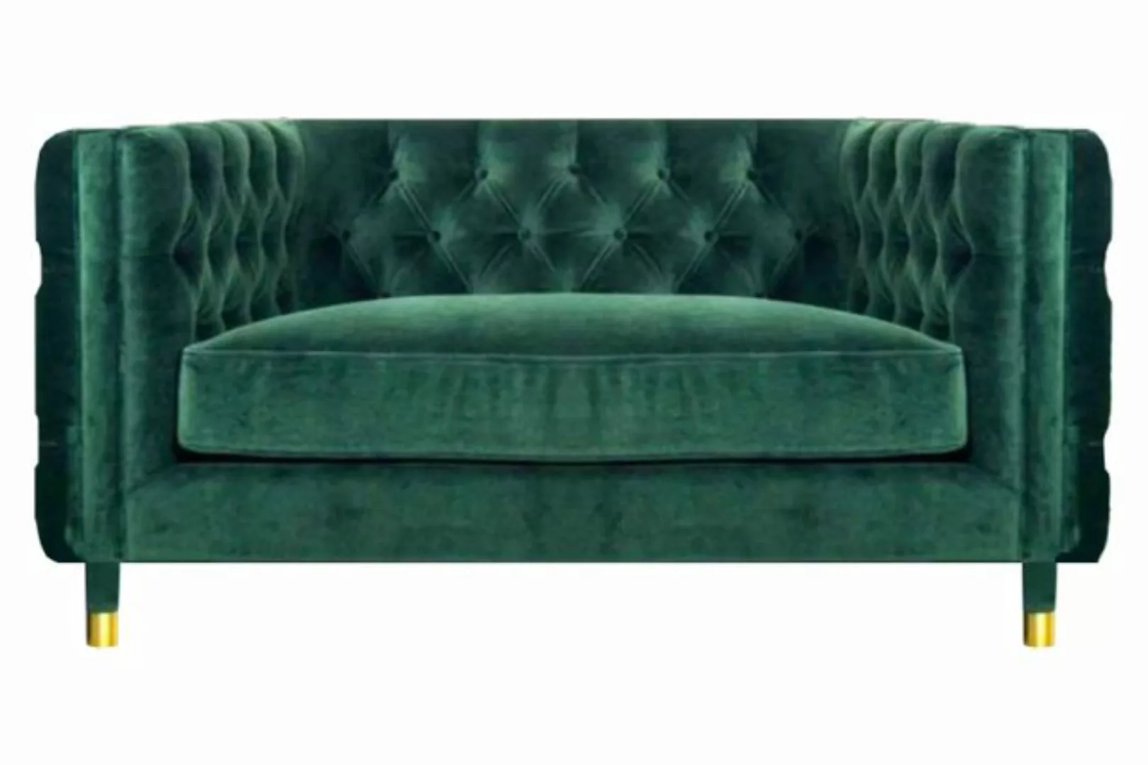 JVmoebel Chesterfield-Sofa Textil Sofa Couch Zweisitzer Grün Design Möbel M günstig online kaufen
