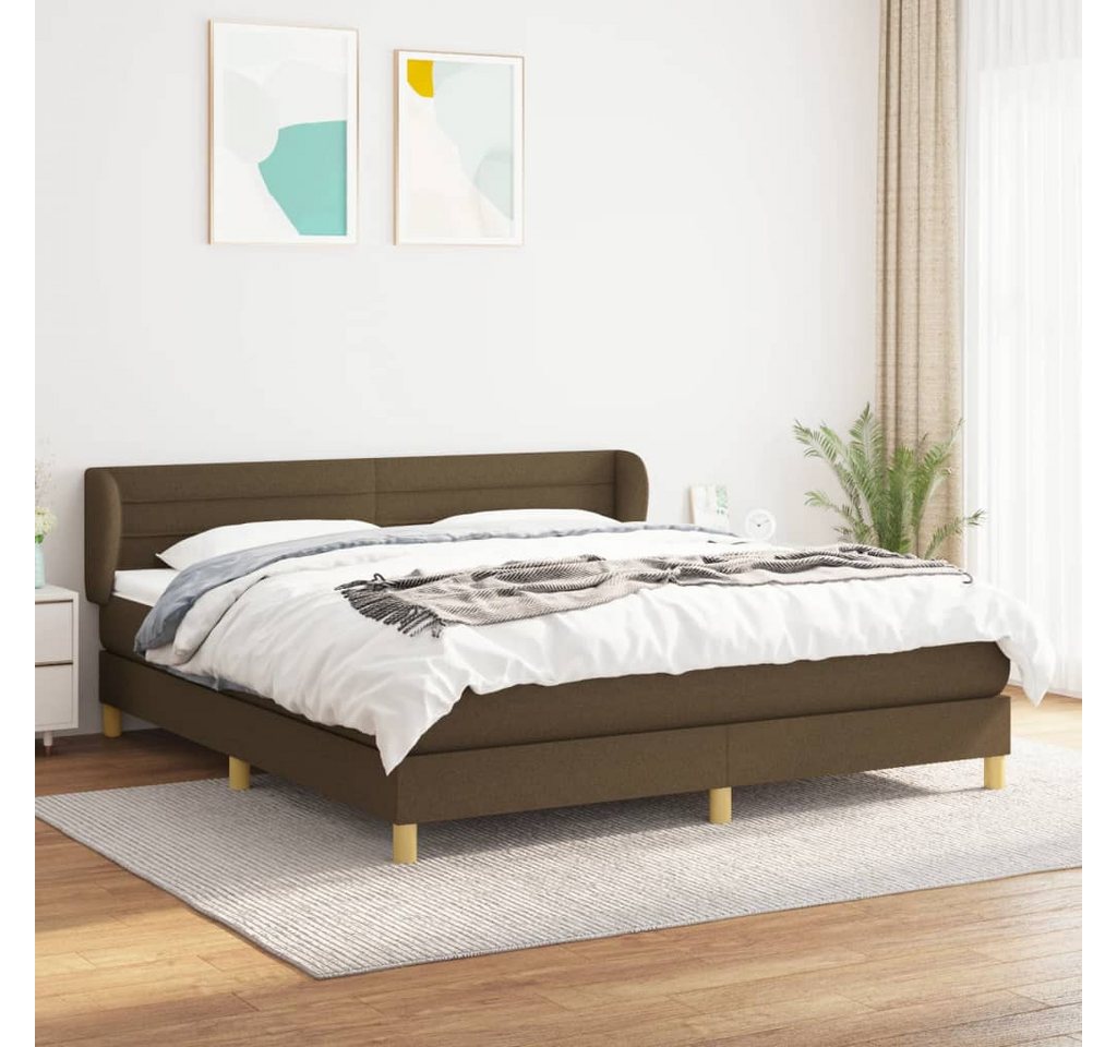 vidaXL Boxspringbett Boxspringbett mit Matratze Dunkelbraun 160x200 cm Stof günstig online kaufen