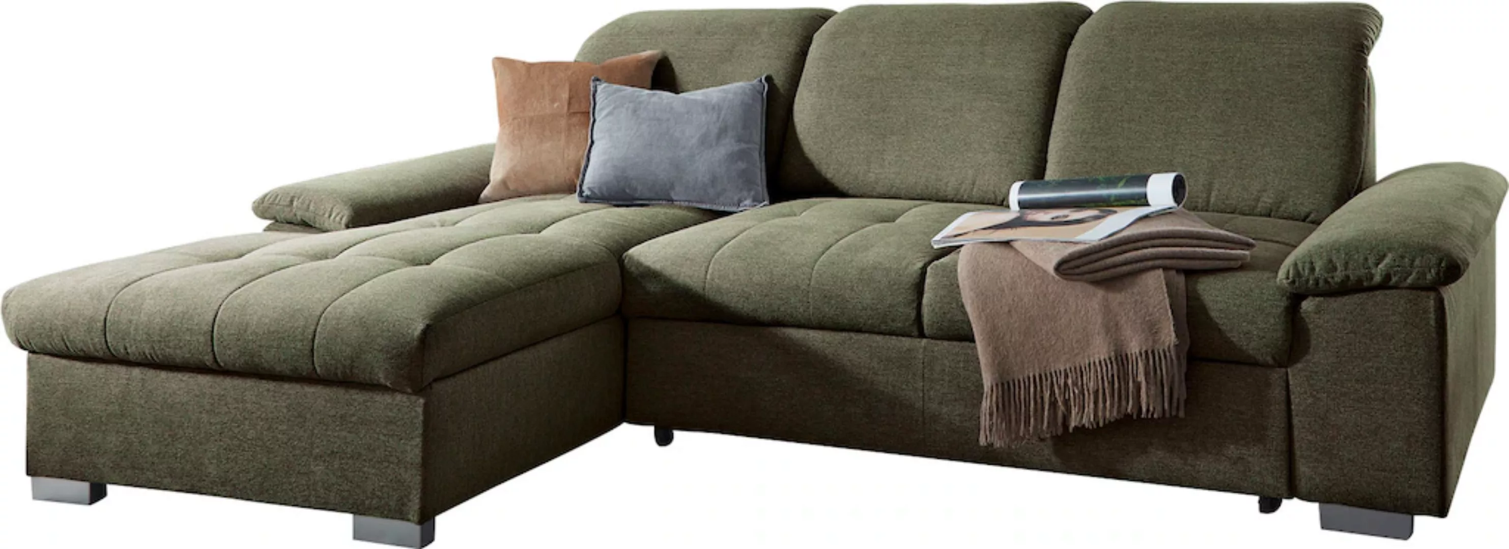 CALIZZA INTERIORS Ecksofa Moli 2 L-Form, Bettkasten, Schlaffunktion, Kopfte günstig online kaufen