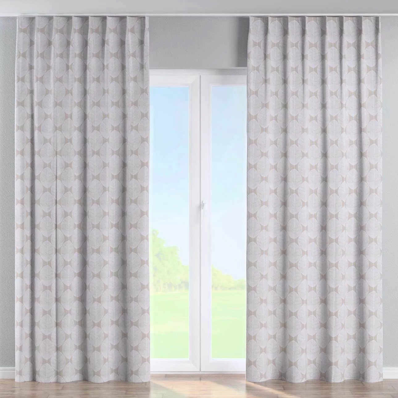 Vorhang mit flämischen 1-er Falten, beige-weiß, Sunny (143-85) günstig online kaufen