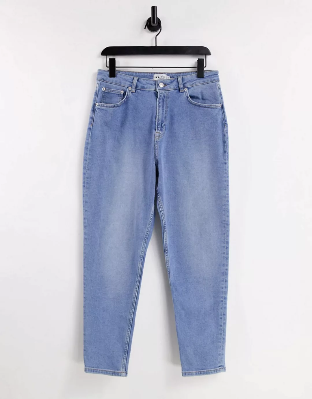 NA-KD – Mom-Jeans aus Bio-Baumwolle in Hellblau günstig online kaufen